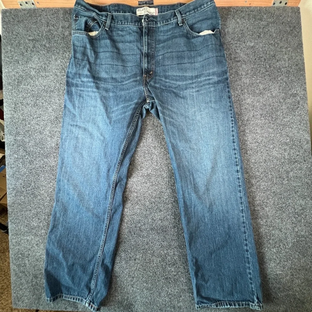 Levi's 559 Jeans Mens 44x33 Blue Denim Cotton High Rise Relaxed Fit Straight Leg